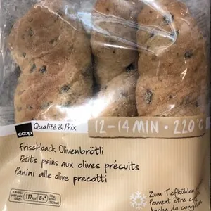 Petits pains aux olives précuits
