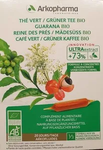 Arkopharma Thé vert, Guarana, Reine des prés, Café vert BIO