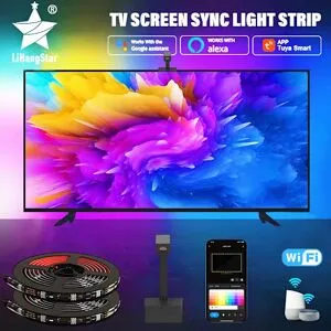 ATELA RGBIC LED-ljusremsa Kamera TV-skärm Synkronisering WiFi APP Musiksynkronisering Spel Sovrum TV Bakgrund Ambient Light