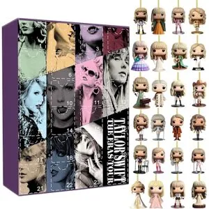 ATELA Kvinnor Adventskalender Taylor swift Jul Brinquedo Figur Juguete Nyckelring Navidad 24 dagars nedräkning Fan Present G