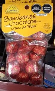 Bombones de chocolate con crema de maní