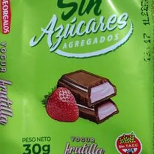 Chocolate sin azúcares agregados - Sabor yogur frutilla