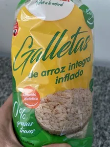 galletas de arroz integral inflado