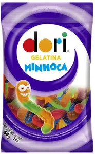 Bala De Gelatina Sortidos De Frutas Minhoca Dori Pacote 60g