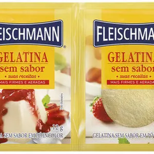 Gelatina Pó Sem Sabor Fleischmann Pacote 2 Unidades De 12g Cada