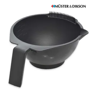 Muster Graderad färgad skål med svart handtag