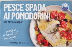Pesce spada ai pomodorini con olive e capperi