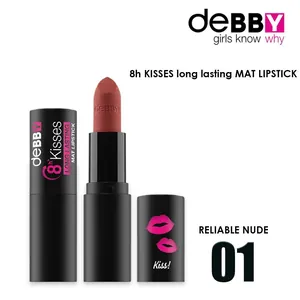 Debby långvarigt matt läppstift 8h kisses 01 pålitlig nude