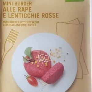 Mini burger alle rape e lenticchie rosse