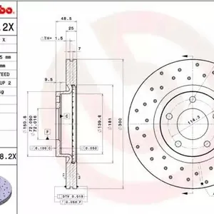 Bromsskiva BREMBO 09.9468.2X