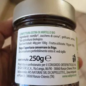 confettura extra di mirtilli bio