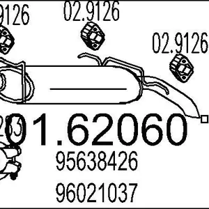 Bakre ljuddämpare MTS 01.62060