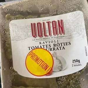 Ravioli tomates rôties et burrata