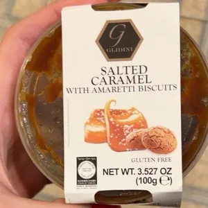 Salted caramel with amaretti biscuits