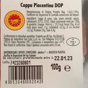 Coppa piacentina dop