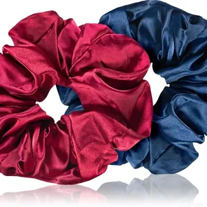 BrushArt Stora satin scrunchies uppsatta hårband i rosa och lila