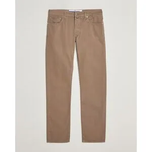 Jacob Cohën Bard Garment Dyed Gabardine Trousers Khaki