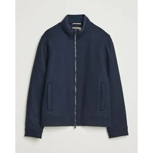 Woolrich Knitted Wool Lewis Bomber Melton Blue