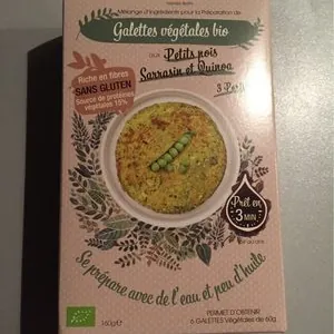 Galettes de petits pois bio veg & sans glutten