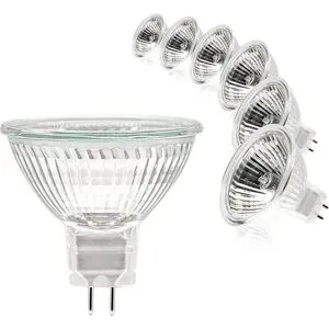 MR16 Spotljuslampa, 12V 20W Glödlampa, Gu5.3 Glödlampa Dimbar MR16 Glödlampa, 2-stifts Halogenlampor Varmvit 2700K, 6-pack