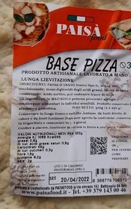 Paisá food base pizza