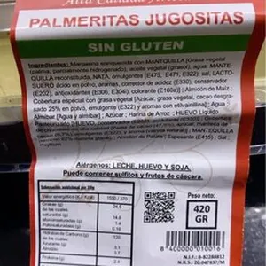 Palmeritas jugositas sin gluten