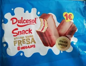 Snack relleno sabor fresa