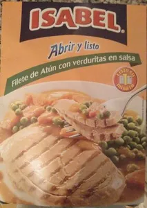 Filete de atún con verduritas en salsa