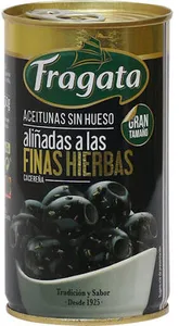 Aceitunas negras sin hueso aliñadas a las finas hierbas lata 150 g