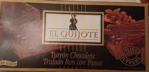 Turrón chocolate trufado ron con pasas