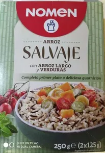 Arroz salvaje con arroz largo y verduras