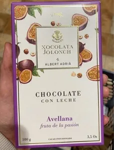 Chocolate con leche avellana fruta de la pasion