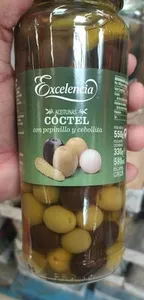 Aceitunas coctel con pepinillo y cebollita