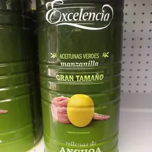 Aceitunas verdes manzanilla rellenas de anchoa