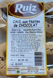 Cake aux pepites de chocolat