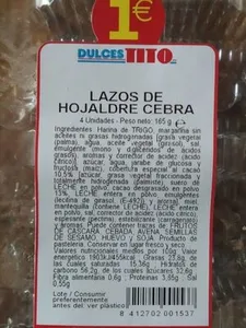 Lazos de hojaldre cebra