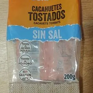 cacahuetes tostado sin sal
