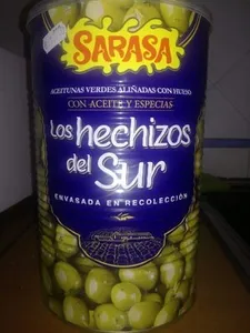 Aceitunas verdes partidas aliñadas los hechizos del sur