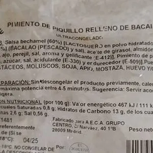 Pimientos de piquillo rellenos de bacalao