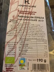 Palmeras de espelta con chocolate eco