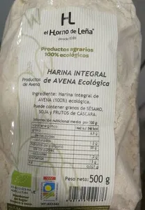 Harina integral de avena ecológica