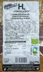 Hamburguesa de arroz integral verduras y queso