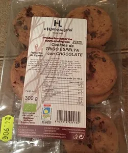 Cookies de trigo espelta con chocolate