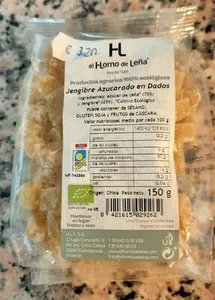 Jenjibre azucarado en dados