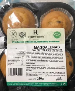 Magdalenas con pepitas de chocolate