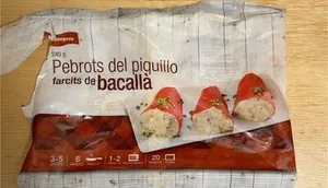 Pimientos del piquillo rellenos de bacalao