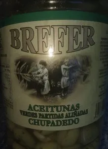 Aceitunas verdes partidas aliñadas chupadeo