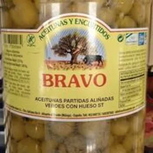 Aceitunas partidas aliñadas