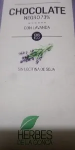 Chocolate negro 73% con lavanda