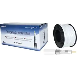 Televes Rg-59t Koaxialkabel 0,8/3,6 Mm, Trippelskärmad, 100 M, Anslutningsdon & Kablar